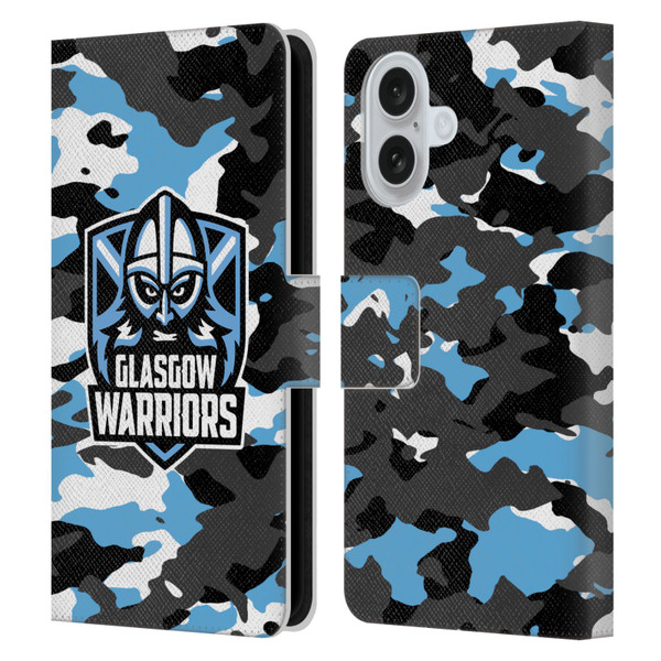 Glasgow Warriors Logo 2 Camouflage Leather Book Wallet Case Cover For Apple iPhone 16