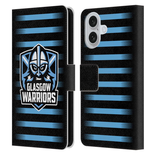 Glasgow Warriors Logo 2 Stripes Leather Book Wallet Case Cover For Apple iPhone 16