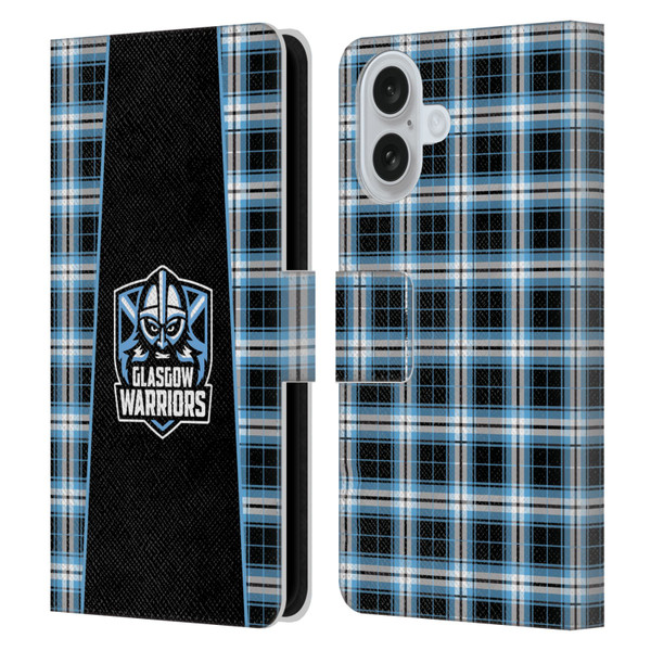 Glasgow Warriors Logo 2 Tartan Leather Book Wallet Case Cover For Apple iPhone 16