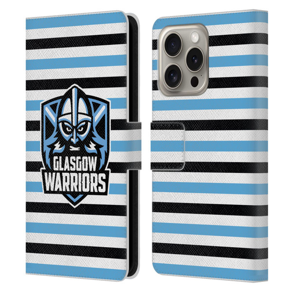 Glasgow Warriors Logo 2 Stripes 2 Leather Book Wallet Case Cover For Apple iPhone 16 Pro