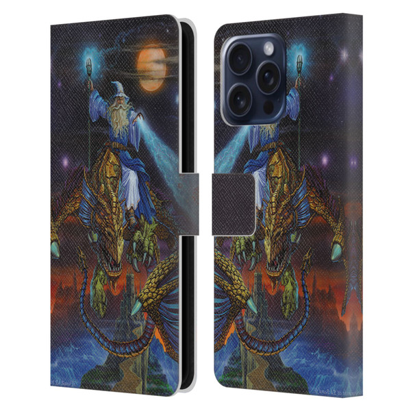 Ed Beard Jr Dragon Friendship Twilight Tempest Leather Book Wallet Case Cover For Apple iPhone 16 Pro Max