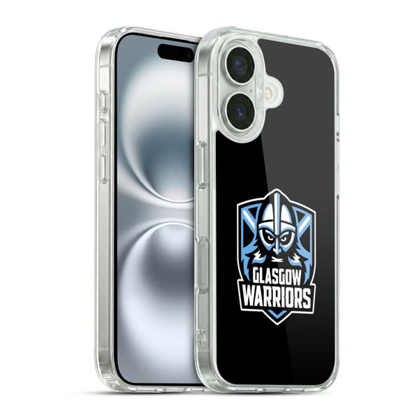 Glasgow Warriors Logo Plain Black Soft Gel Case for Apple iPhone 16 & MagSafe
