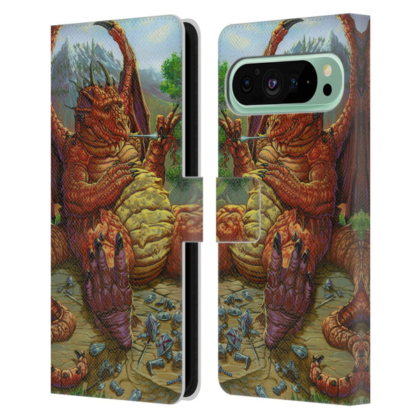 Ed Beard Jr Dragons Lunch With A Toothpick Leather Book Wallet Case Cover For Google Pixel 9 Pro XL