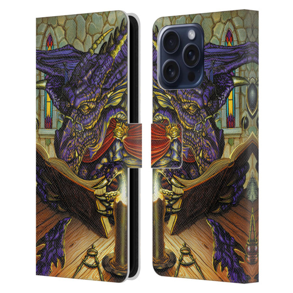 Ed Beard Jr Dragons A Good Book Leather Book Wallet Case Cover For Apple iPhone 16 Pro Max