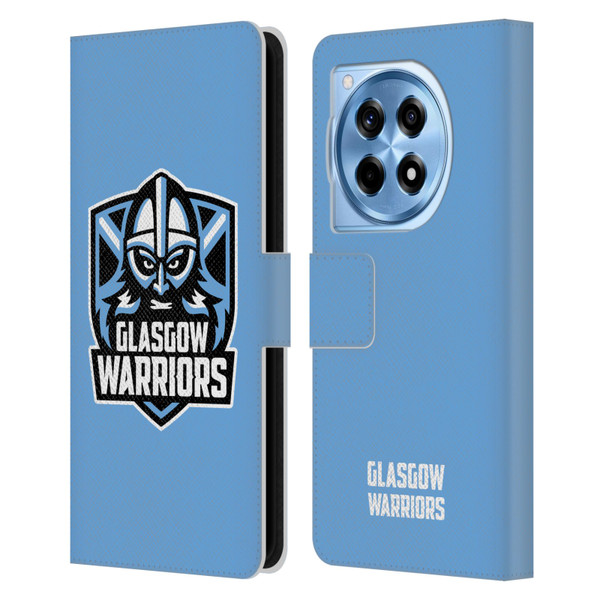 Glasgow Warriors Logo Plain Blue Leather Book Wallet Case Cover For OnePlus 12R