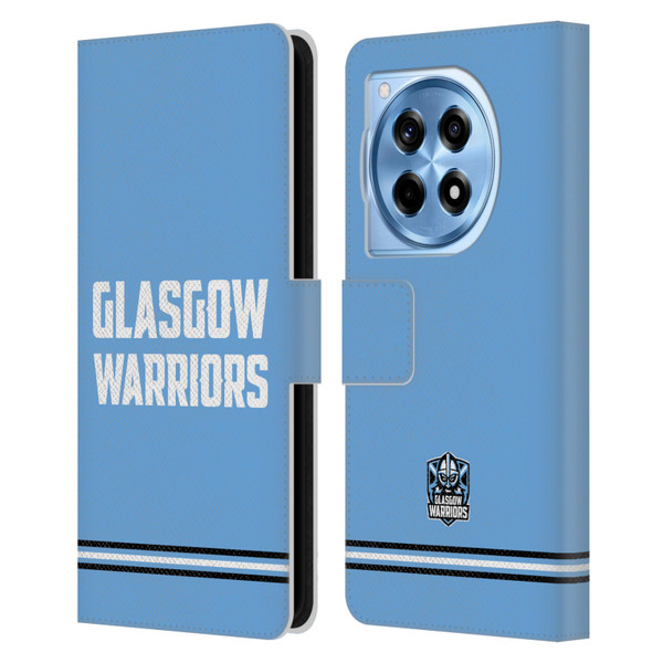 Glasgow Warriors Logo Text Type Blue Leather Book Wallet Case Cover For OnePlus 12R