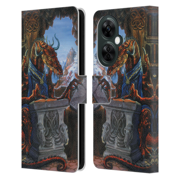 Ed Beard Jr Dragons Ancient Scholar Leather Book Wallet Case Cover For OnePlus Nord CE 3 Lite 5G