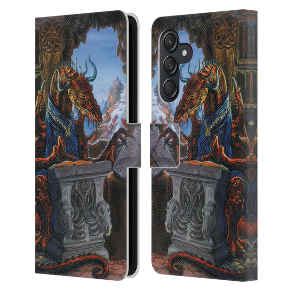 Ed Beard Jr Dragons Ancient Scholar Leather Book Wallet Case Cover For Samsung Galaxy M55 5G