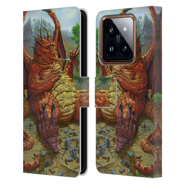 Ed Beard Jr Dragons Lunch With A Toothpick Leather Book Wallet Case Cover For Xiaomi 14