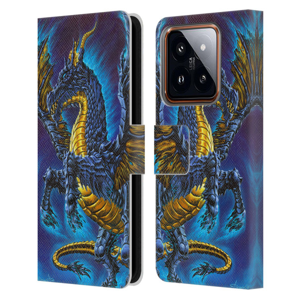 Ed Beard Jr Dragons Mare Leather Book Wallet Case Cover For Xiaomi 14