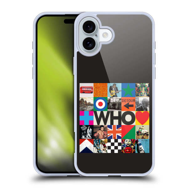 The Who 2019 Album Square Collage Soft Gel Case for Apple iPhone 16 Plus