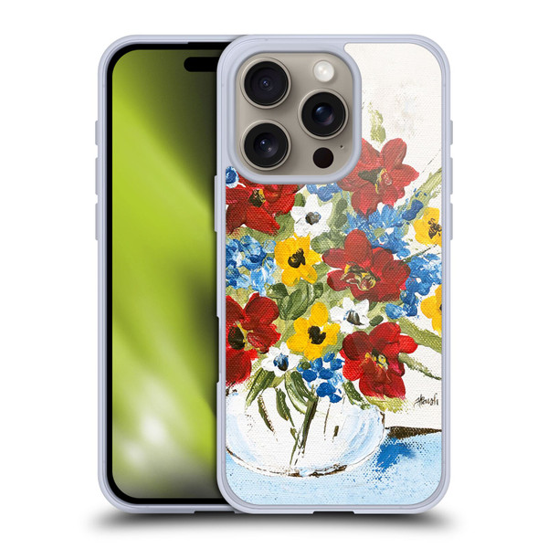 Haley Bush Floral Painting Patriotic Soft Gel Case for Apple iPhone 16 Pro