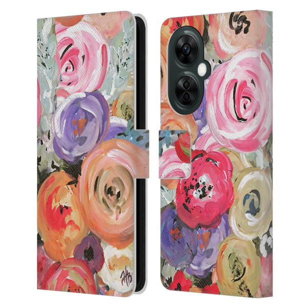 Haley Bush Floral Painting Colorful Leather Book Wallet Case Cover For OnePlus Nord CE 3 Lite 5G