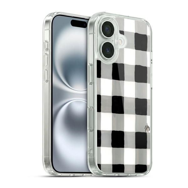 Haley Bush Pattern Painting Buffalo Check Black Soft Gel Case for Apple iPhone 16 & MagSafe