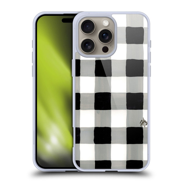 Haley Bush Pattern Painting Buffalo Check Black Soft Gel Case for Apple iPhone 16 Pro Max
