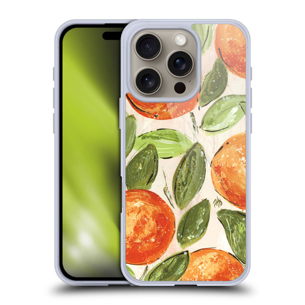 Haley Bush Pattern Painting Orange Splash Soft Gel Case for Apple iPhone 16 Pro