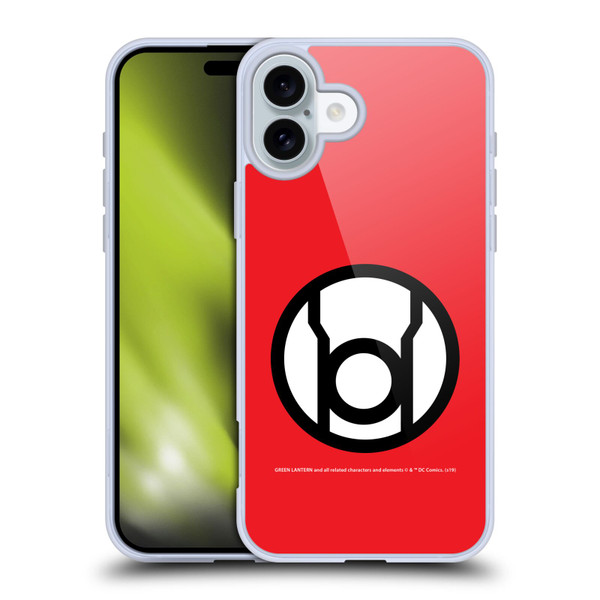 Green Lantern DC Comics Lantern Corps Red Soft Gel Case for Apple iPhone 16 Plus