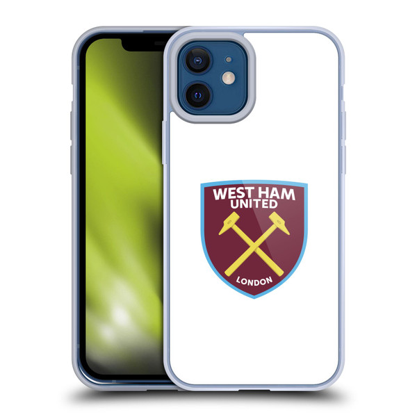 West Ham United FC Crest Full Colour White Soft Gel Case for Apple iPhone 12 / iPhone 12 Pro