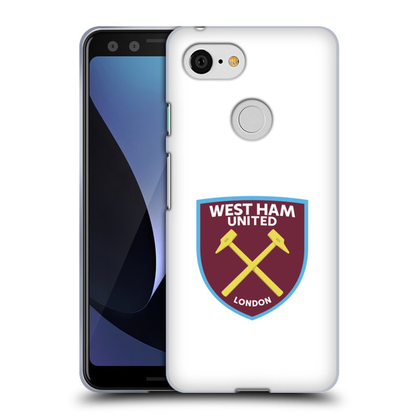 West Ham United FC Crest Full Colour White Soft Gel Case for Google Pixel 3
