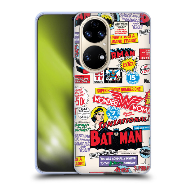 Justice League DC Comics 90th Anniversary Logo Pattern Soft Gel Case for Huawei P50