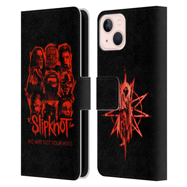 Slipknot We Are Not Your Kind Red Patch Leather Book Wallet Case Cover For Apple iPhone 13