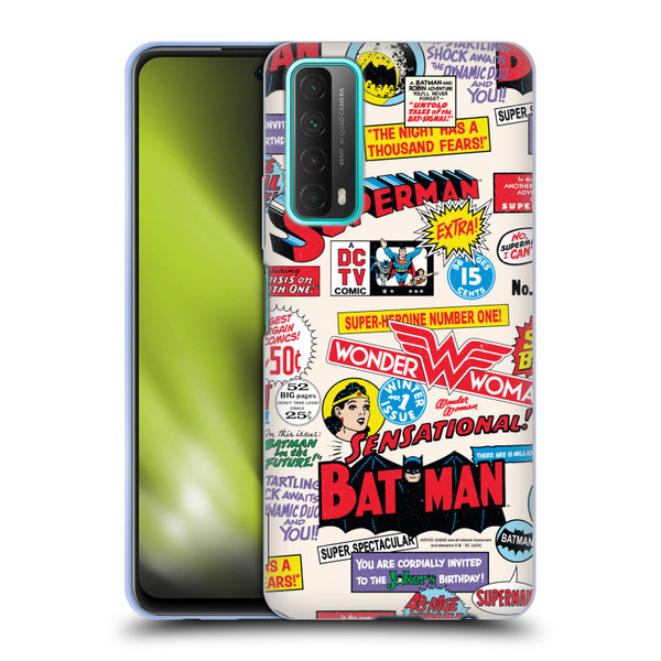 Justice League DC Comics 90th Anniversary Logo Pattern Soft Gel Case for Huawei P Smart (2021)