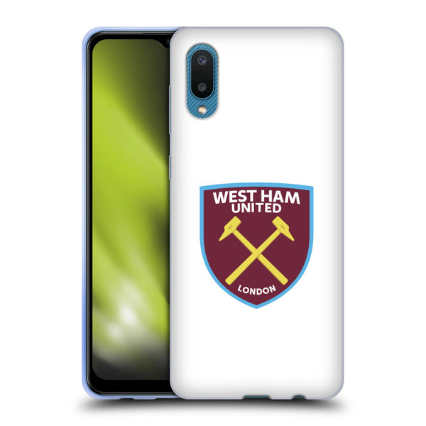 West Ham United FC Crest Full Colour White Soft Gel Case for Samsung Galaxy A02/M02 (2021)