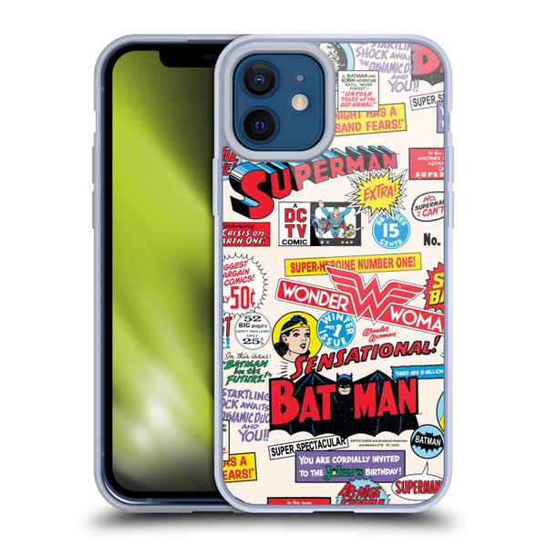 Justice League DC Comics 90th Anniversary Logo Pattern Soft Gel Case for Apple iPhone 12 / iPhone 12 Pro