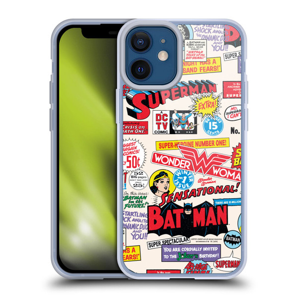 Justice League DC Comics 90th Anniversary Logo Pattern Soft Gel Case for Apple iPhone 12 Mini