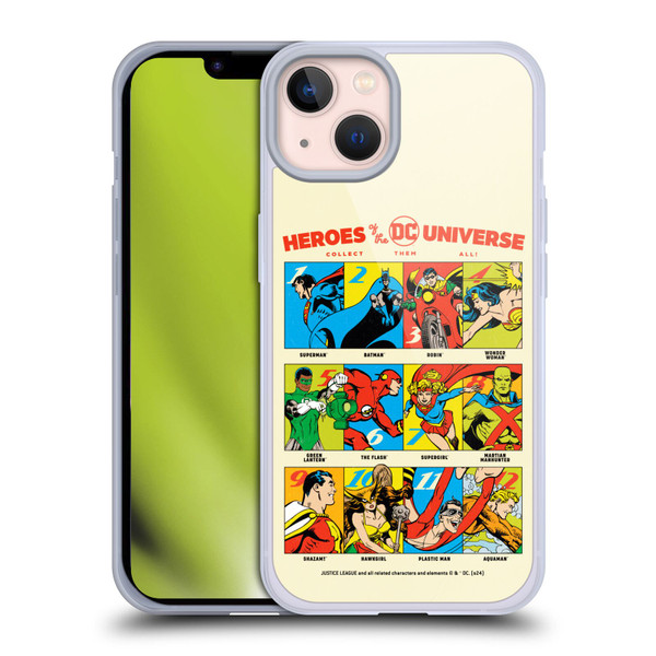 Justice League DC Comics 90th Anniversary Heroes Soft Gel Case for Apple iPhone 13
