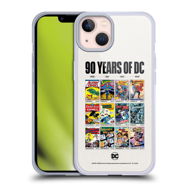 Justice League DC Comics 90th Anniversary Trinity Through Ages Soft Gel Case for Apple iPhone 13
