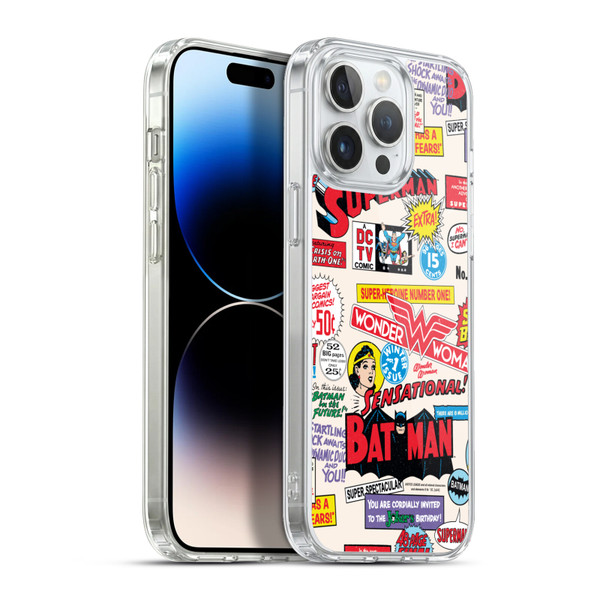 Justice League DC Comics 90th Anniversary Logo Pattern Soft Gel Case for Apple iPhone 13 Pro Max & MagSafe
