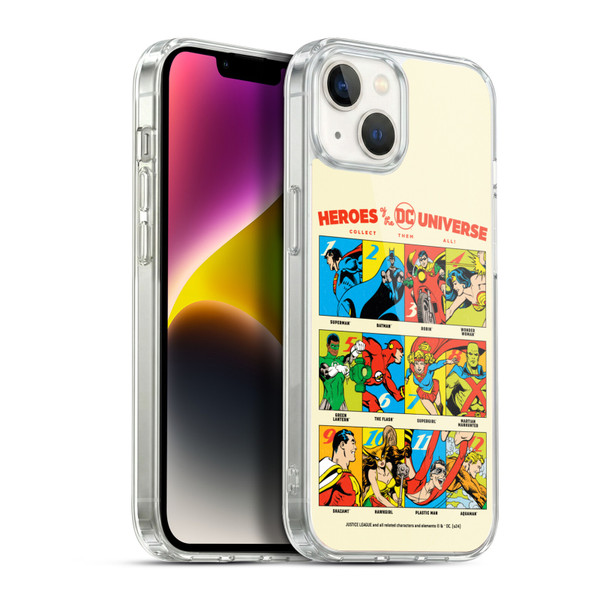 Justice League DC Comics 90th Anniversary Heroes Soft Gel Case for Apple iPhone 14 Plus & MagSafe