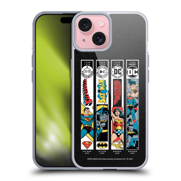 Justice League DC Comics 90th Anniversary Trinity Soft Gel Case for Apple iPhone 15