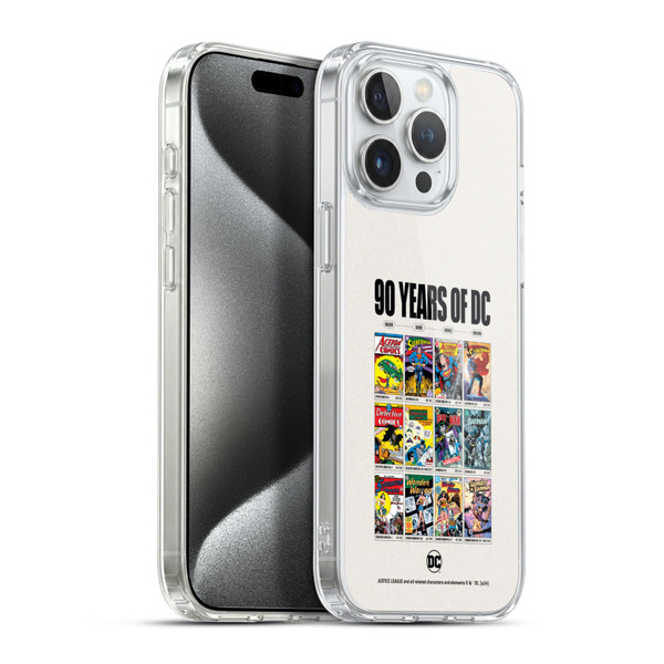 Justice League DC Comics 90th Anniversary Trinity Through Ages Soft Gel Case for Apple iPhone 15 Pro Max & MagSafe