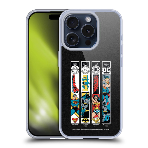 Justice League DC Comics 90th Anniversary Trinity Soft Gel Case for Apple iPhone 15 Pro