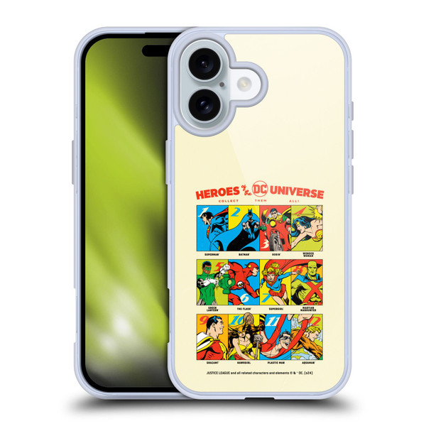 Justice League DC Comics 90th Anniversary Heroes Soft Gel Case for Apple iPhone 16