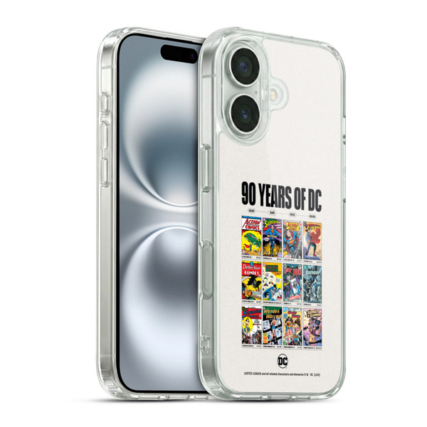 Justice League DC Comics 90th Anniversary Trinity Through Ages Soft Gel Case for Apple iPhone 16 & MagSafe