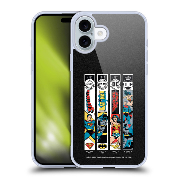 Justice League DC Comics 90th Anniversary Trinity Soft Gel Case for Apple iPhone 16 Plus