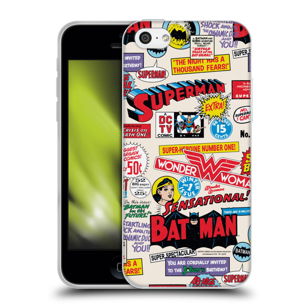 Justice League DC Comics 90th Anniversary Logo Pattern Soft Gel Case for Apple iPhone 5c