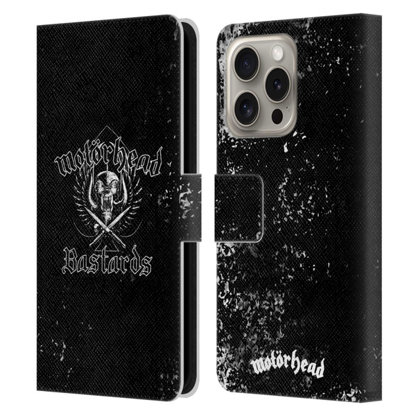 Motorhead Album Covers Bastards Leather Book Wallet Case Cover For Apple iPhone 16 Pro