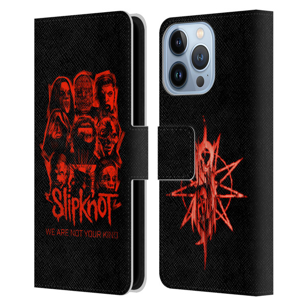 Slipknot We Are Not Your Kind Red Patch Leather Book Wallet Case Cover For Apple iPhone 13 Pro