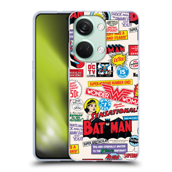 Justice League DC Comics 90th Anniversary Logo Pattern Soft Gel Case for OnePlus Nord 3 5G