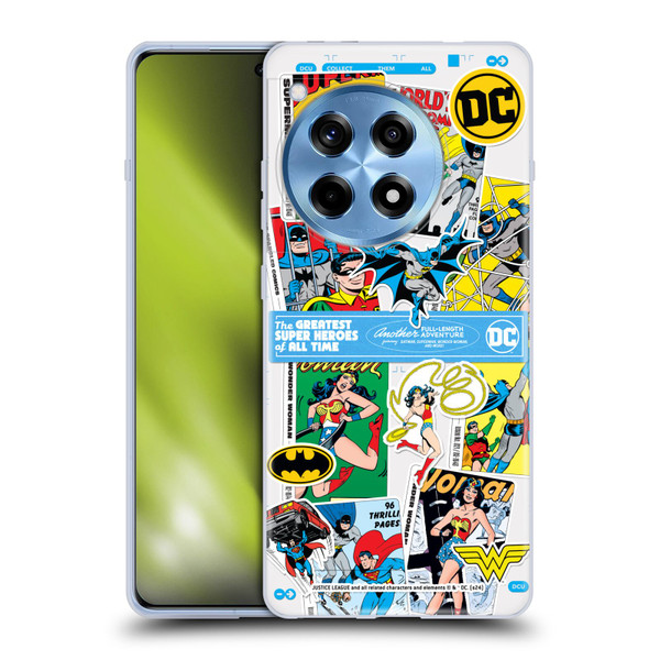 Justice League DC Comics 90th Anniversary Sticker Collage Soft Gel Case for OnePlus 12R