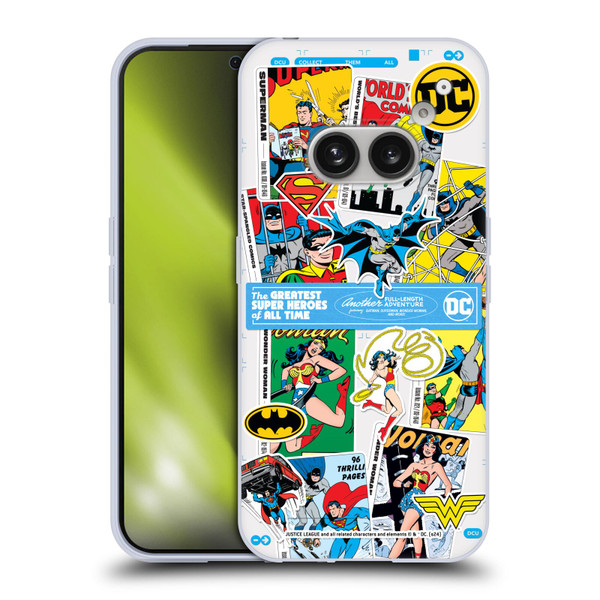 Justice League DC Comics 90th Anniversary Sticker Collage Soft Gel Case for Nothing Phone (2a)