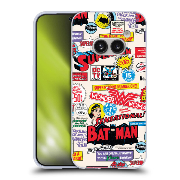 Justice League DC Comics 90th Anniversary Logo Pattern Soft Gel Case for Nothing Phone (2a)