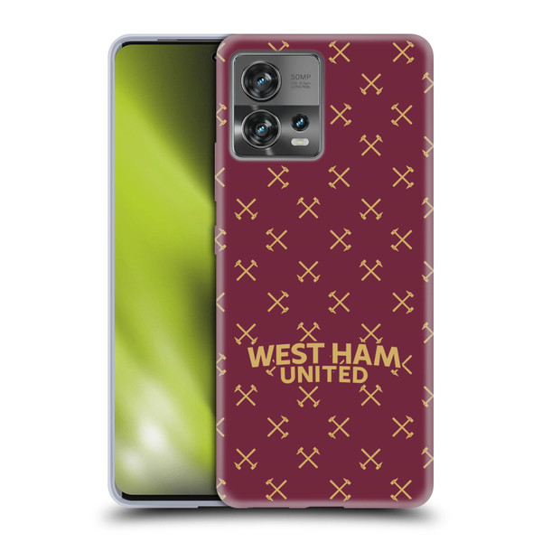 West Ham United FC Hammer Marque Kit Patterns Soft Gel Case for Motorola Moto Edge 30 Fusion