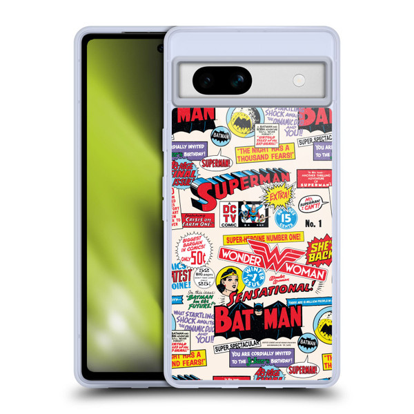 Justice League DC Comics 90th Anniversary Logo Pattern Soft Gel Case for Google Pixel 7a