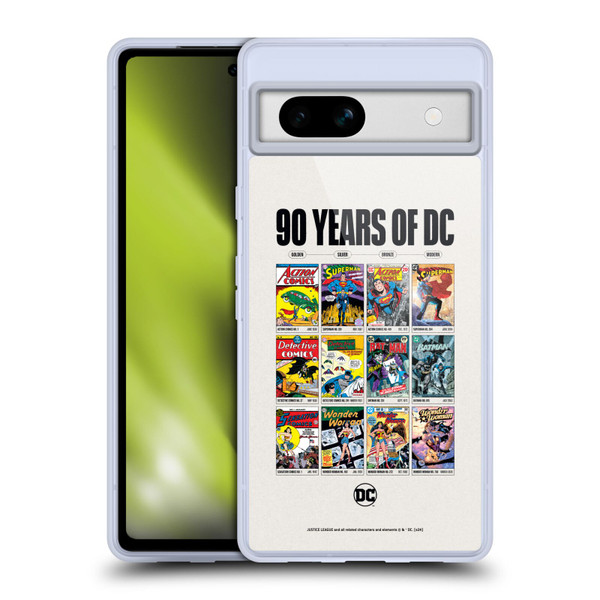 Justice League DC Comics 90th Anniversary Trinity Through Ages Soft Gel Case for Google Pixel 7a