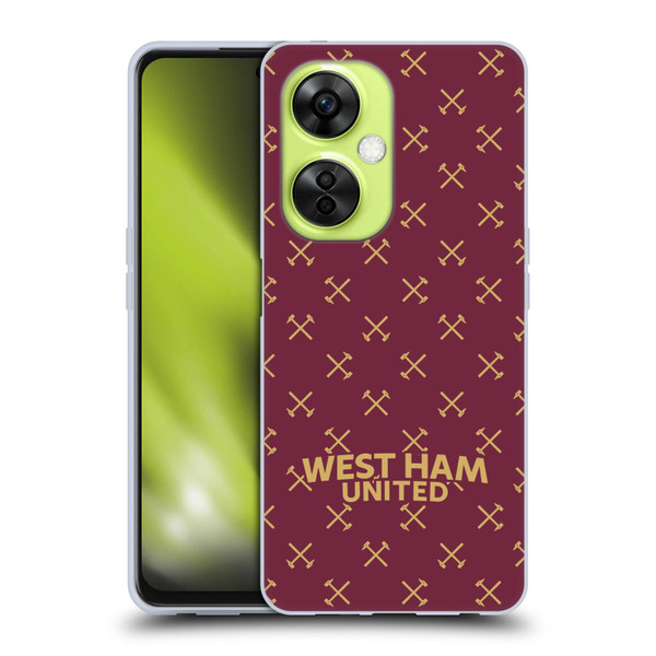 West Ham United FC Hammer Marque Kit Patterns Soft Gel Case for OnePlus Nord CE 3 Lite 5G
